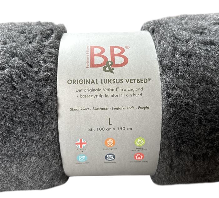 B&B Vetbed Grå L til hunde og katte